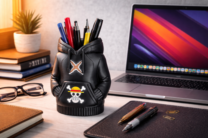 One Piece Style Hoodie Pen Stand – Unique 3D Printed Desk Accessory & Gift for Anime Lovers